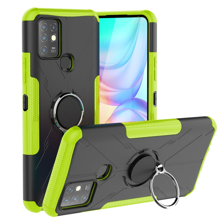 For Infinix Note 10 Armor Bear Shockproof PC + TPU Protective Case with Ring Holder