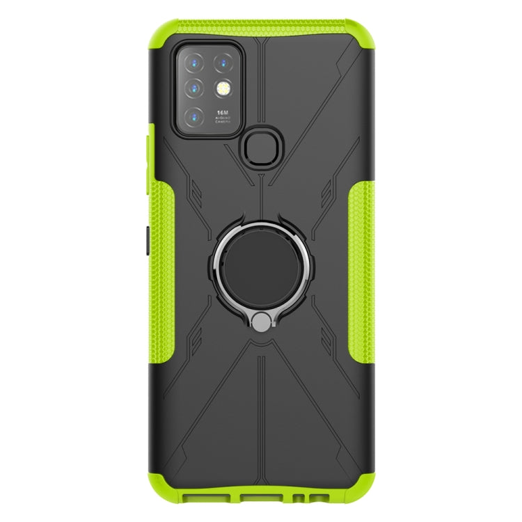 For Infinix Note 10 Armor Bear Shockproof PC + TPU Protective Case with Ring Holder