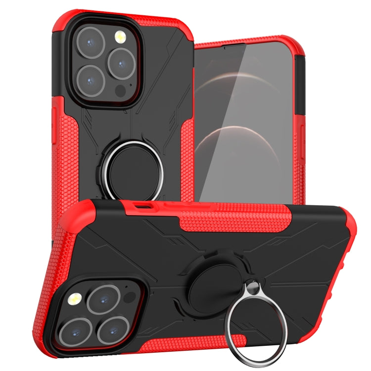 For iPhone 13 Armor Bear Shockproof PC + TPU Protective Case with Ring Holder