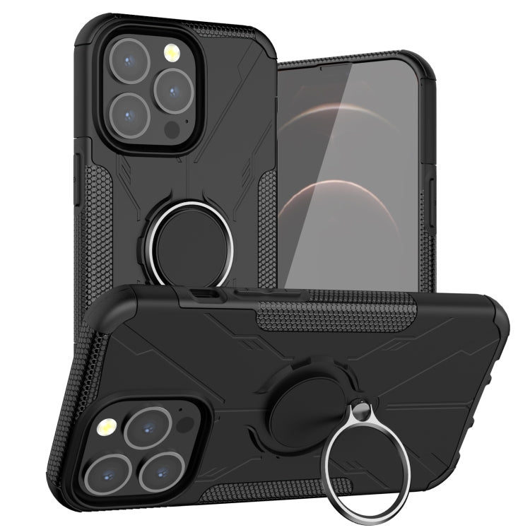 For iPhone 13 Armor Bear Shockproof PC + TPU Protective Case with Ring Holder