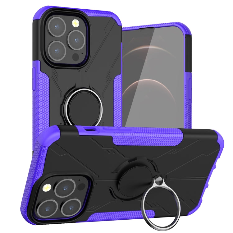 For iPhone 13 Armor Bear Shockproof PC + TPU Protective Case with Ring Holder