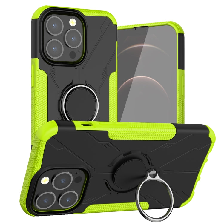 For iPhone 13 Armor Bear Shockproof PC + TPU Protective Case with Ring Holder