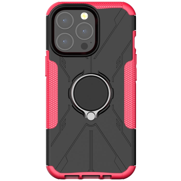 For iPhone 13 Armor Bear Shockproof PC + TPU Protective Case with Ring Holder