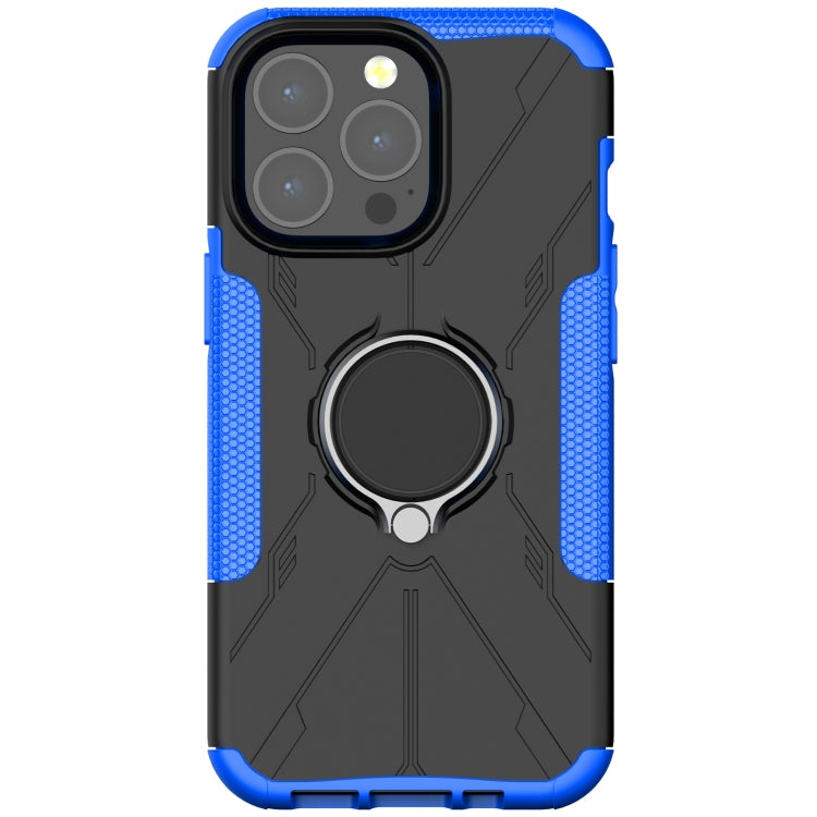 For iPhone 13 Armor Bear Shockproof PC + TPU Protective Case with Ring Holder