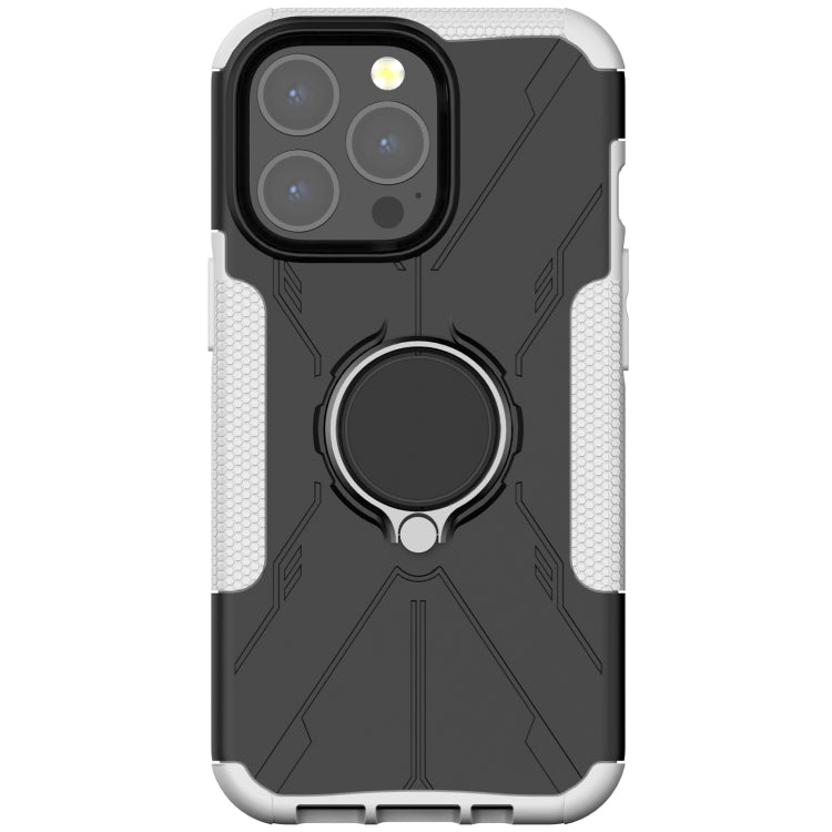 For iPhone 13 Pro Armor Bear Shockproof PC + TPU Protective Case with Ring Holder