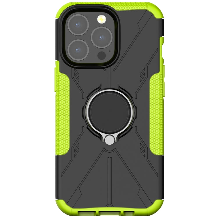 For iPhone 13 Pro Armor Bear Shockproof PC + TPU Protective Case with Ring Holder