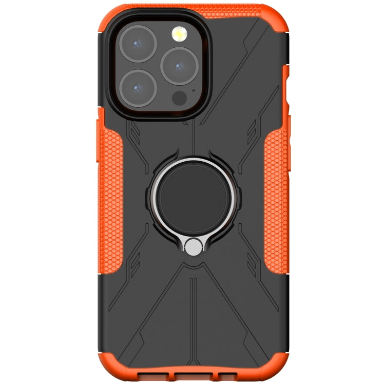 For iPhone 13 Pro Armor Bear Shockproof PC + TPU Protective Case with Ring Holder