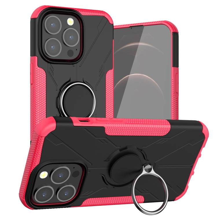 For iPhone 13 Pro Armor Bear Shockproof PC + TPU Protective Case with Ring Holder