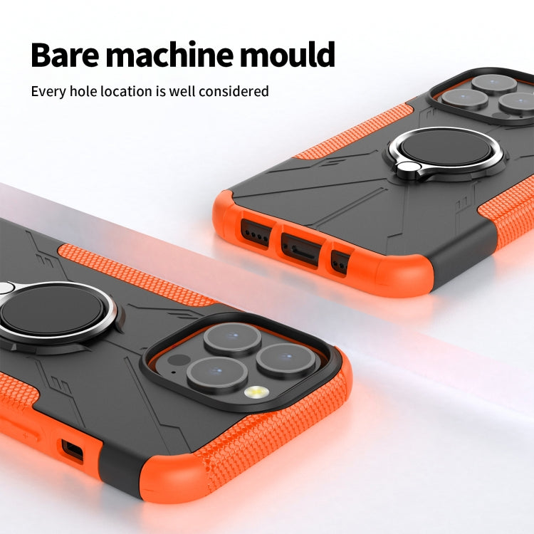 For iPhone 13 Pro Max Armor Bear Shockproof PC + TPU Protective Case with Ring Holder