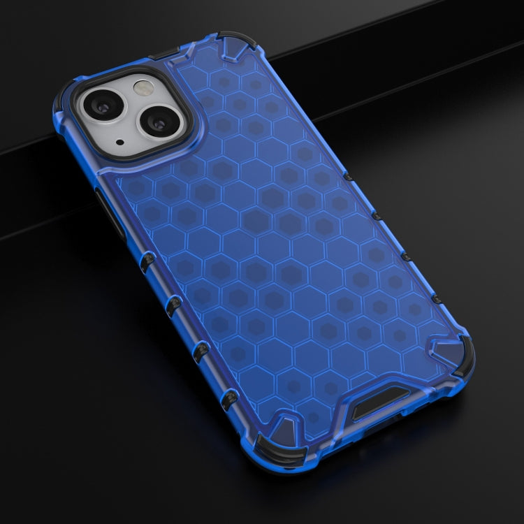 For iPhone 13 mini Shockproof Honeycomb PC + TPU Case with Neck Lanyard