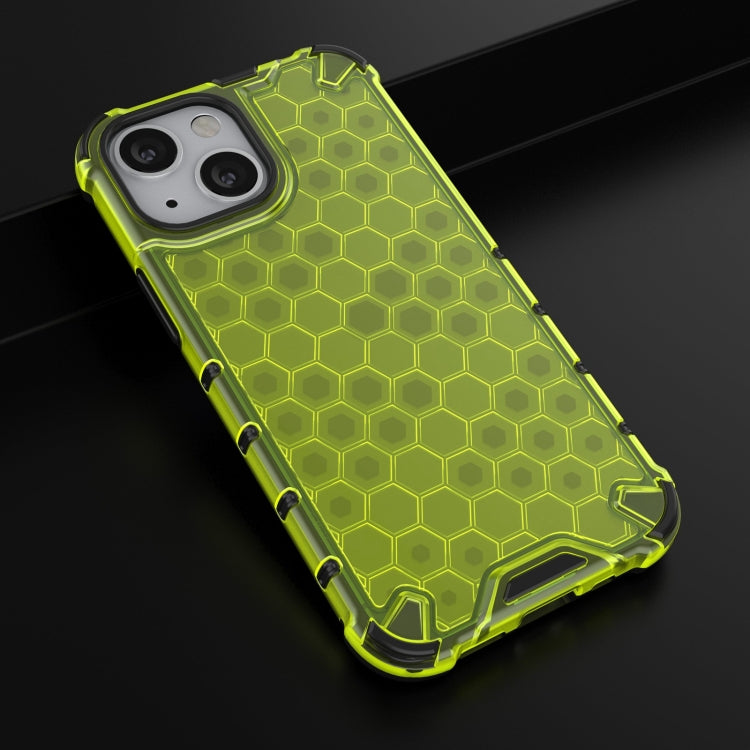 For iPhone 13 mini Shockproof Honeycomb PC + TPU Case with Neck Lanyard