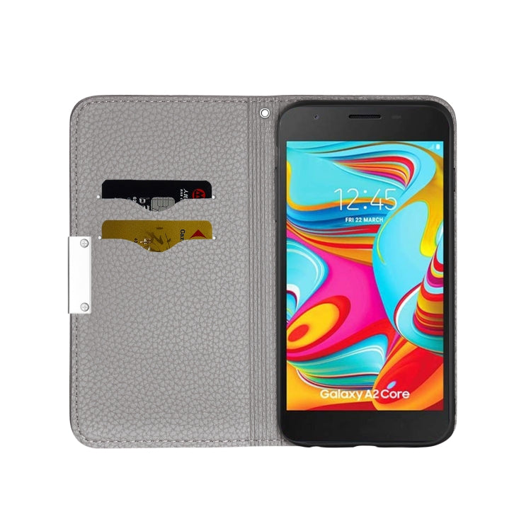 For Galaxy A2 Core Litchi Texture Horizontal Flip Leather Case with Holder & Card Slots