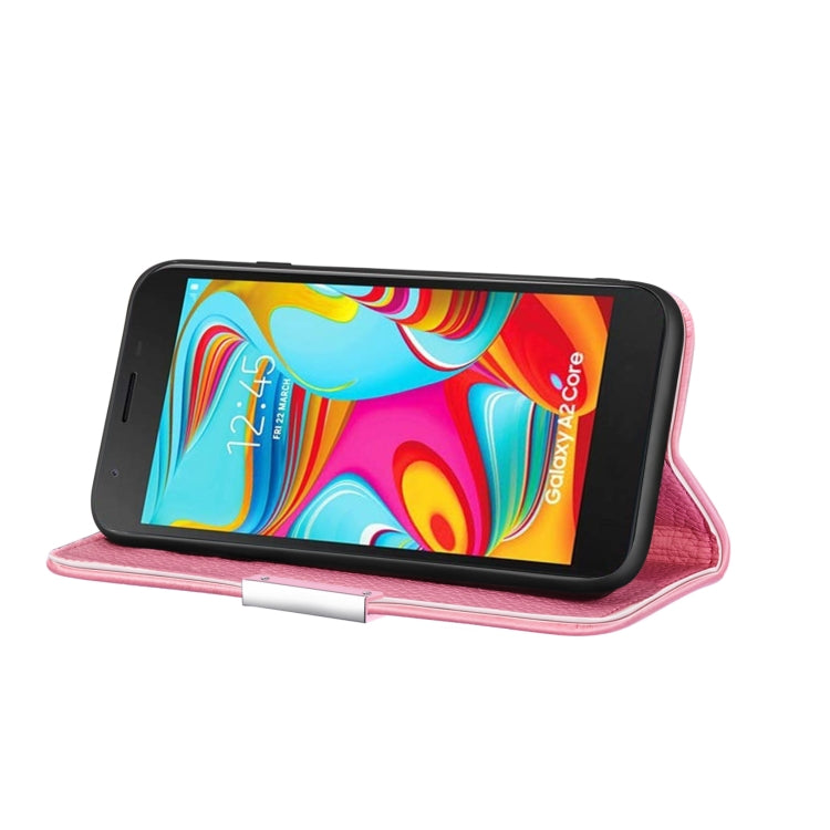 For Galaxy A2 Core Litchi Texture Horizontal Flip Leather Case with Holder & Card Slots