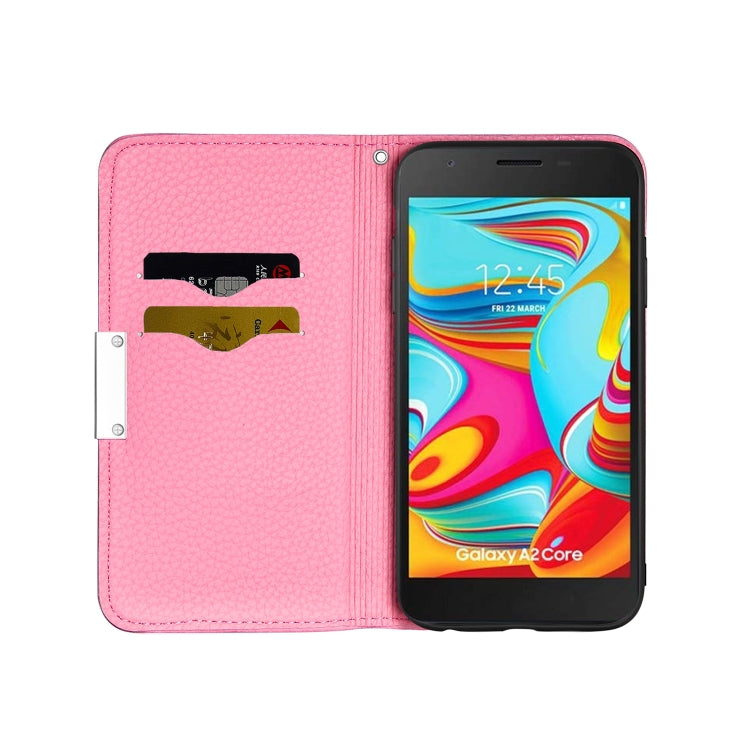 For Galaxy A2 Core Litchi Texture Horizontal Flip Leather Case with Holder & Card Slots