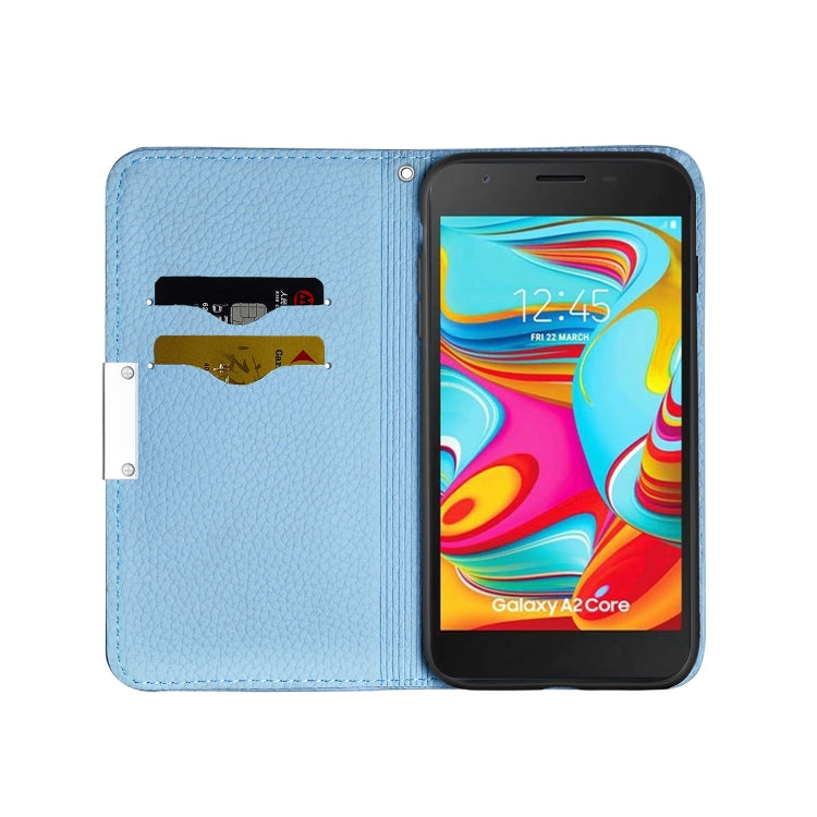 For Galaxy A2 Core Litchi Texture Horizontal Flip Leather Case with Holder & Card Slots