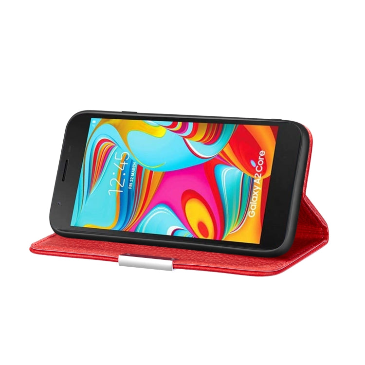 For Galaxy A2 Core Litchi Texture Horizontal Flip Leather Case with Holder & Card Slots