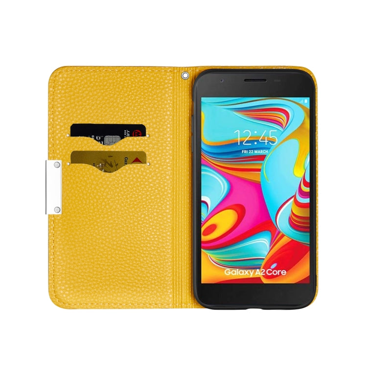 For Galaxy A2 Core Litchi Texture Horizontal Flip Leather Case with Holder & Card Slots