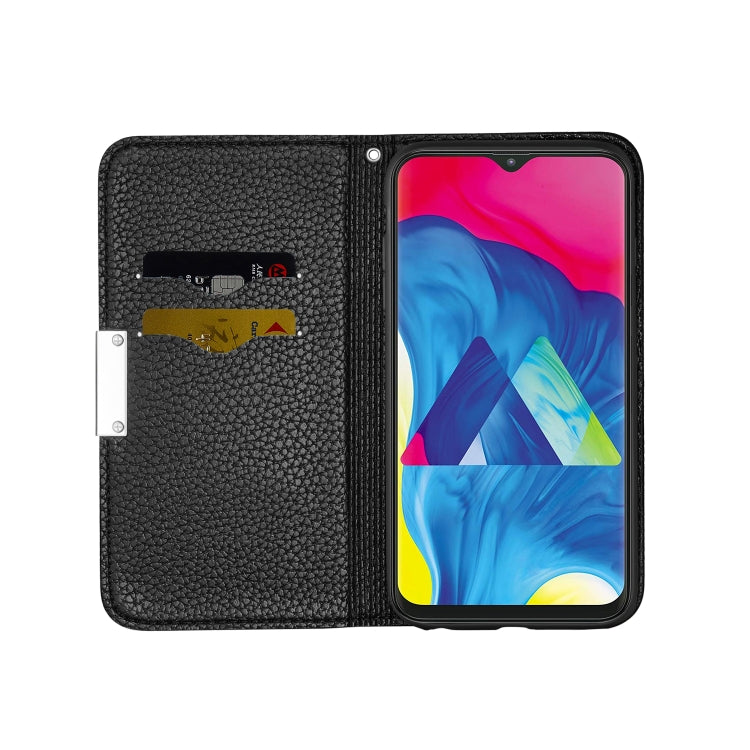 For Galaxy A10 Litchi Texture Horizontal Flip Leather Case with Holder & Card Slots