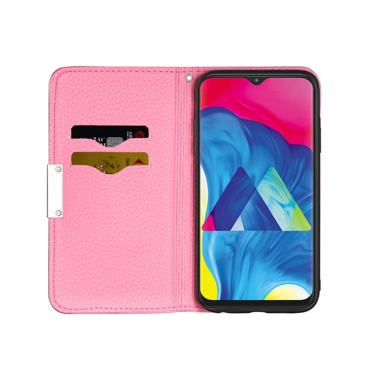 For Galaxy A10 Litchi Texture Horizontal Flip Leather Case with Holder & Card Slots