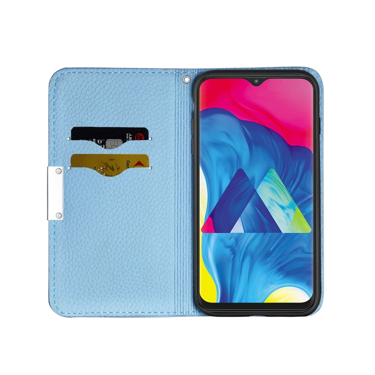 For Galaxy A10 Litchi Texture Horizontal Flip Leather Case with Holder & Card Slots