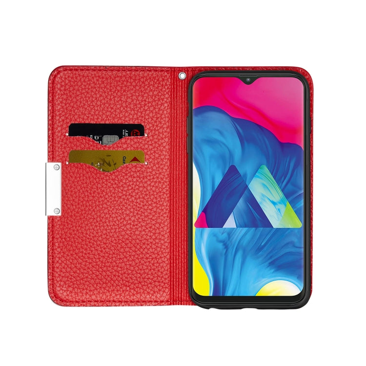 For Galaxy A10 Litchi Texture Horizontal Flip Leather Case with Holder & Card Slots