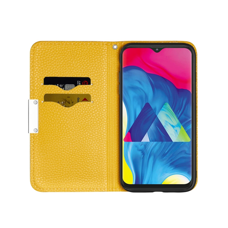 For Galaxy A10 Litchi Texture Horizontal Flip Leather Case with Holder & Card Slots