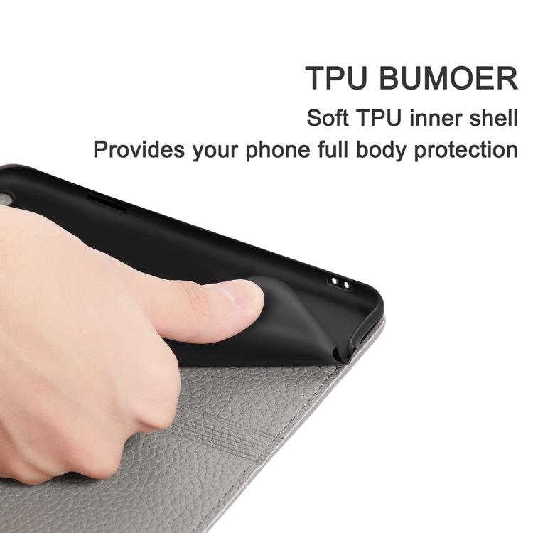 For Galaxy A20 / A30 Litchi Texture Horizontal Flip Leather Case with Holder & Card Slots