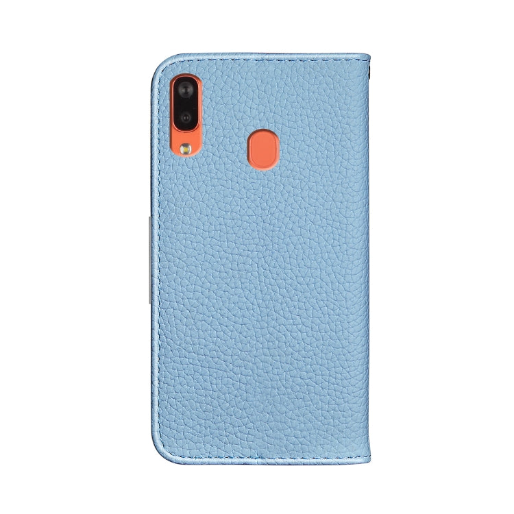 For Galaxy A20 / A30 Litchi Texture Horizontal Flip Leather Case with Holder & Card Slots