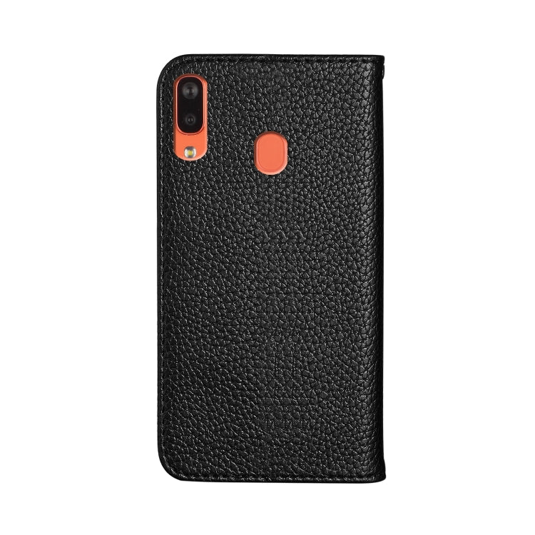 For Galaxy A20e Litchi Texture Horizontal Flip Leather Case with Holder & Card Slots