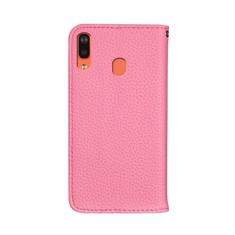 For Galaxy A20e Litchi Texture Horizontal Flip Leather Case with Holder & Card Slots