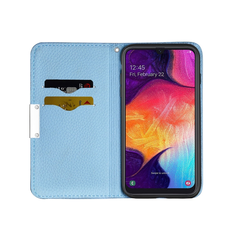 For Galaxy A20e Litchi Texture Horizontal Flip Leather Case with Holder & Card Slots