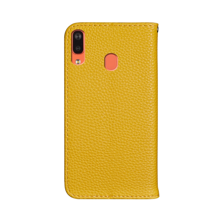 For Galaxy A20e Litchi Texture Horizontal Flip Leather Case with Holder & Card Slots