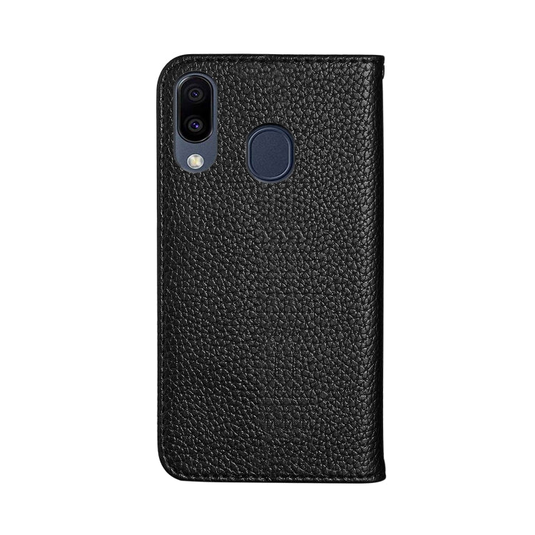 For Galaxy A40 Litchi Texture Horizontal Flip Leather Case with Holder & Card Slots