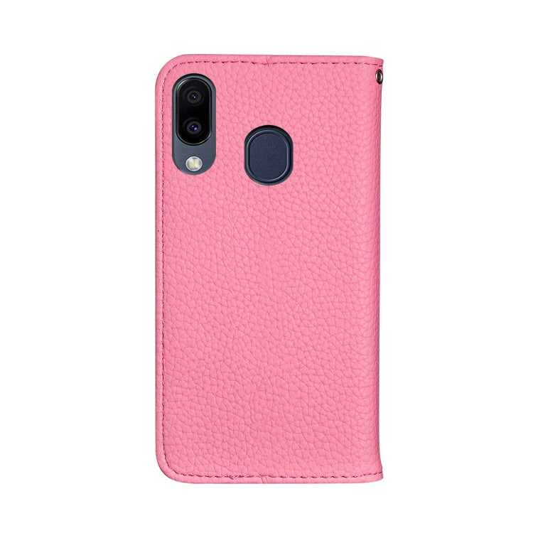 For Galaxy A40 Litchi Texture Horizontal Flip Leather Case with Holder & Card Slots