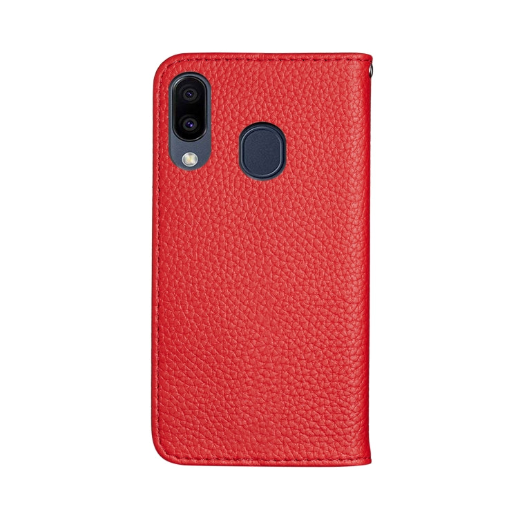 For Galaxy A40 Litchi Texture Horizontal Flip Leather Case with Holder & Card Slots