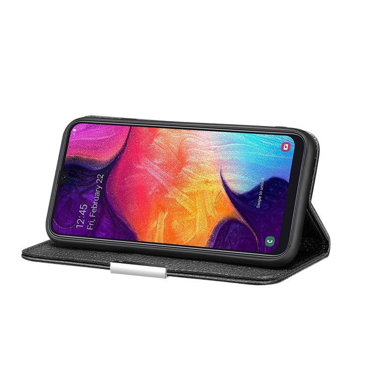 For Galaxy A50 Litchi Texture Horizontal Flip Leather Case with Holder & Card Slots