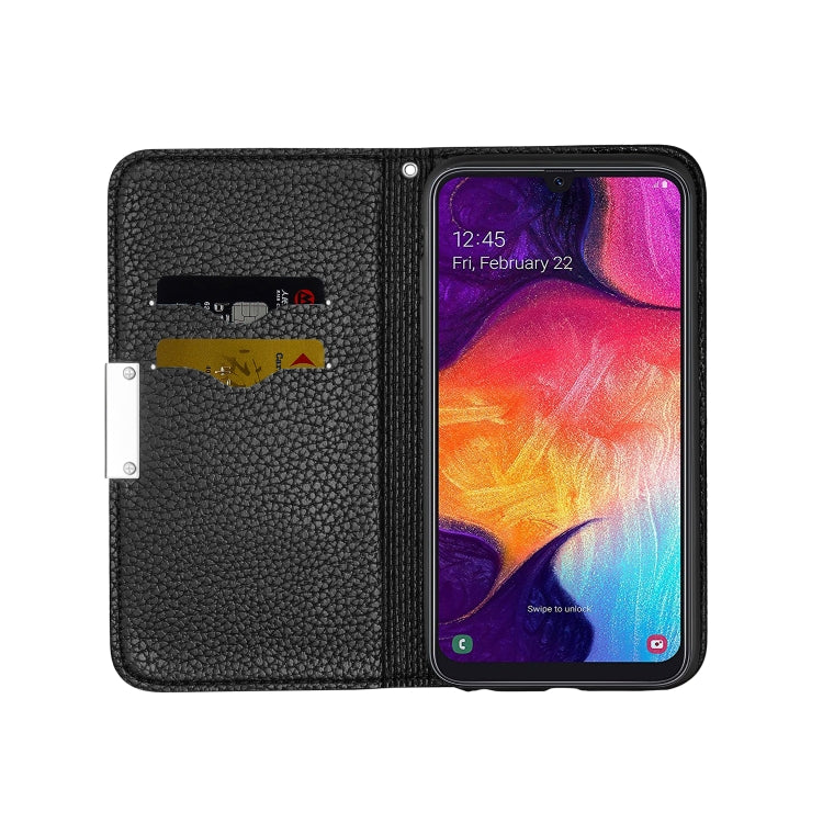 For Galaxy A70 Litchi Texture Horizontal Flip Leather Case with Holder & Card Slots