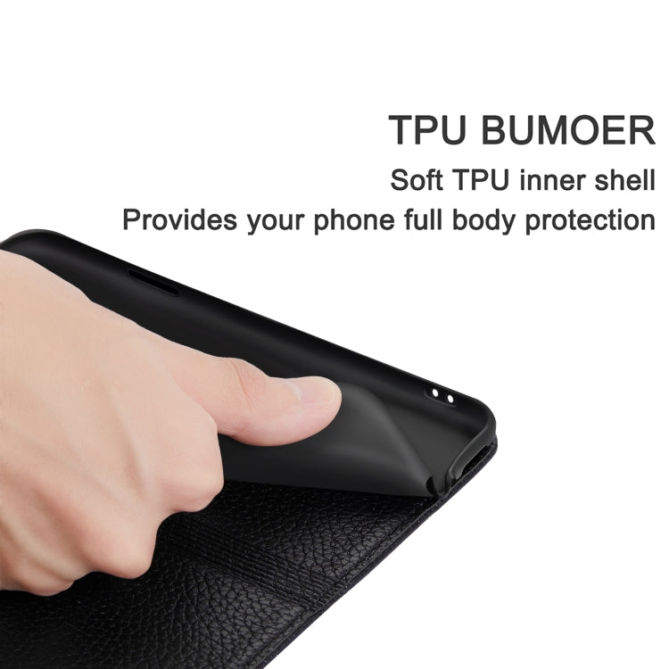 For Galaxy A70 Litchi Texture Horizontal Flip Leather Case with Holder & Card Slots