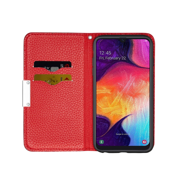 For Galaxy A70 Litchi Texture Horizontal Flip Leather Case with Holder & Card Slots