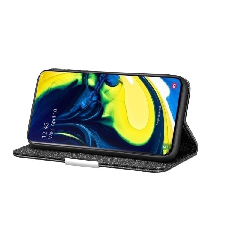 For Galaxy A90 / A80 Litchi Texture Horizontal Flip Leather Case with Holder & Card Slots