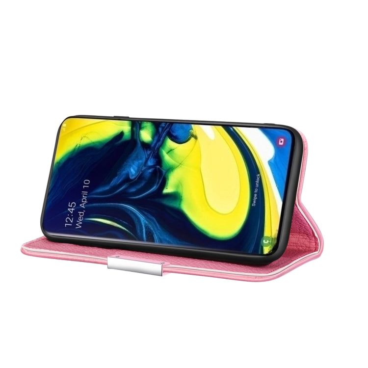 For Galaxy A90 / A80 Litchi Texture Horizontal Flip Leather Case with Holder & Card Slots