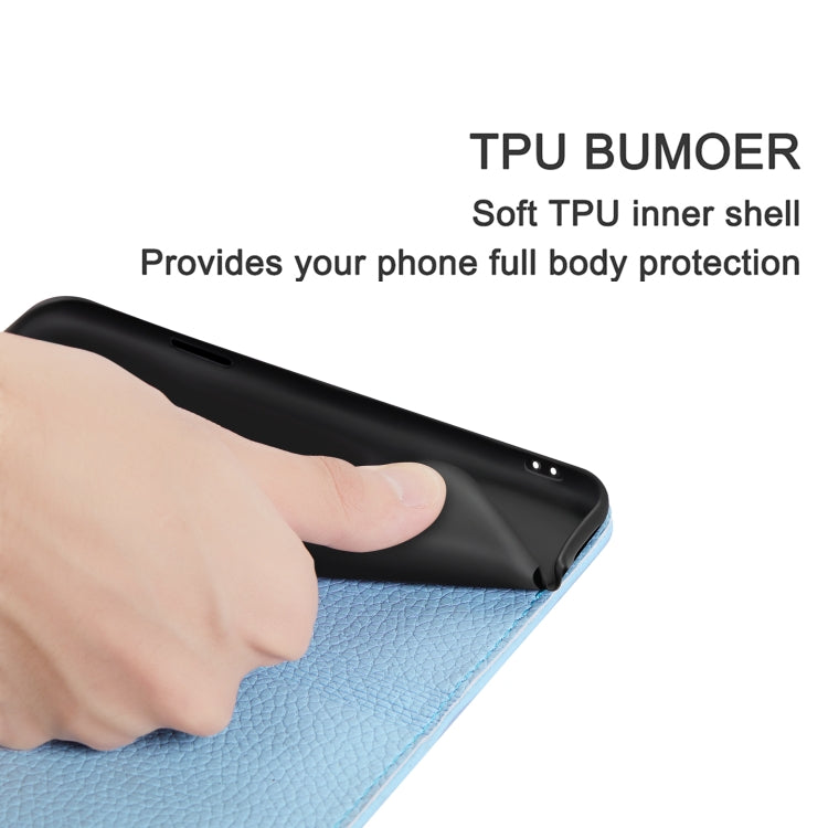 For Galaxy A90 / A80 Litchi Texture Horizontal Flip Leather Case with Holder & Card Slots