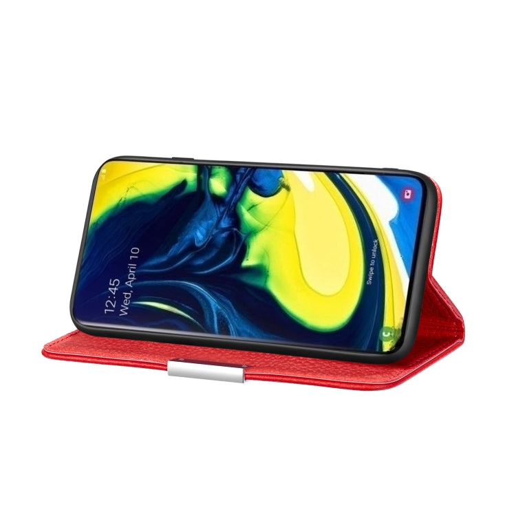 For Galaxy A90 / A80 Litchi Texture Horizontal Flip Leather Case with Holder & Card Slots