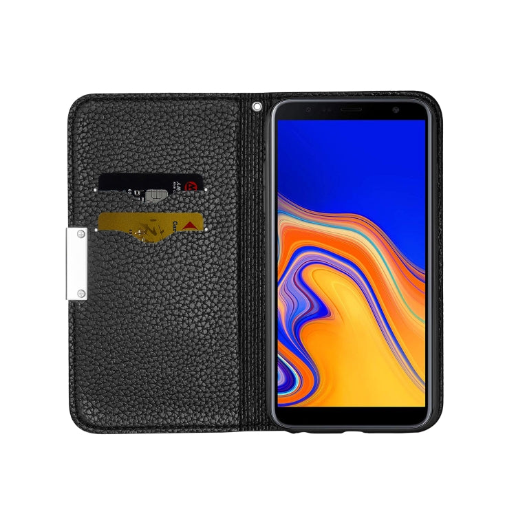 For Galaxy J4 Plus Litchi Texture Horizontal Flip Leather Case with Holder & Card Slots
