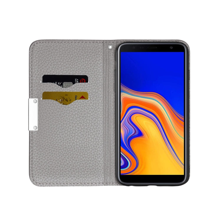 For Galaxy J4 Plus Litchi Texture Horizontal Flip Leather Case with Holder & Card Slots