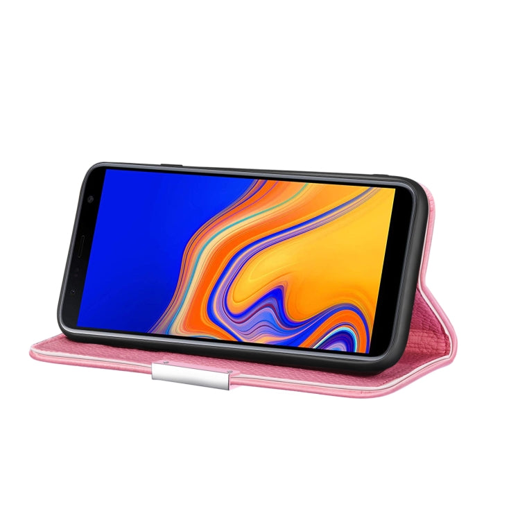 For Galaxy J4 Plus Litchi Texture Horizontal Flip Leather Case with Holder & Card Slots