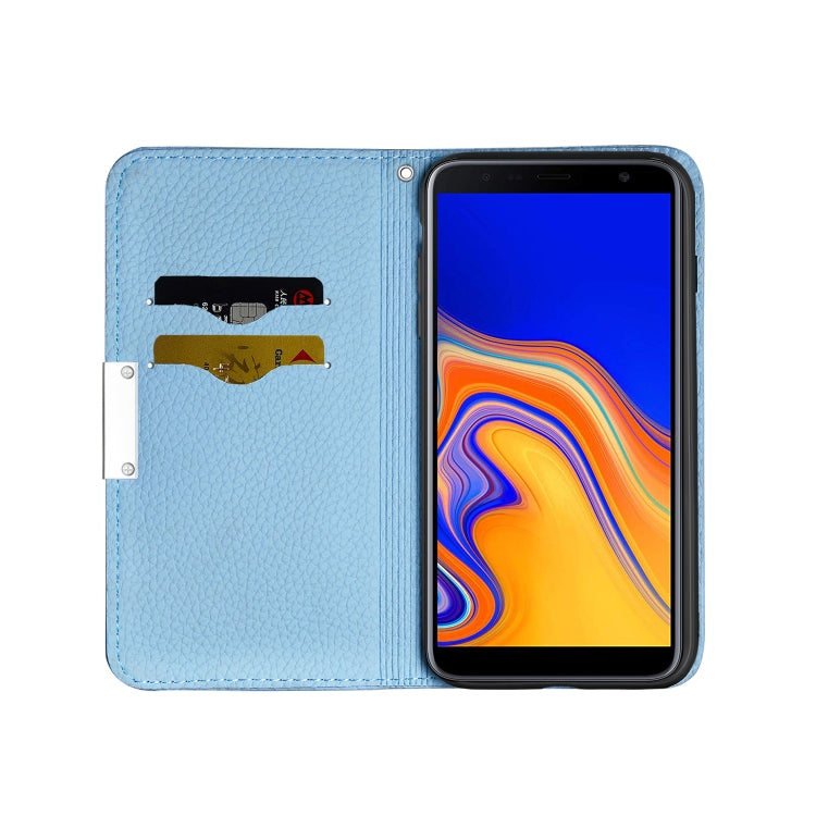 For Galaxy J4 Plus Litchi Texture Horizontal Flip Leather Case with Holder & Card Slots