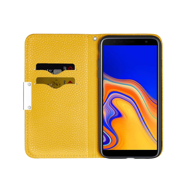 For Galaxy J4 Plus Litchi Texture Horizontal Flip Leather Case with Holder & Card Slots