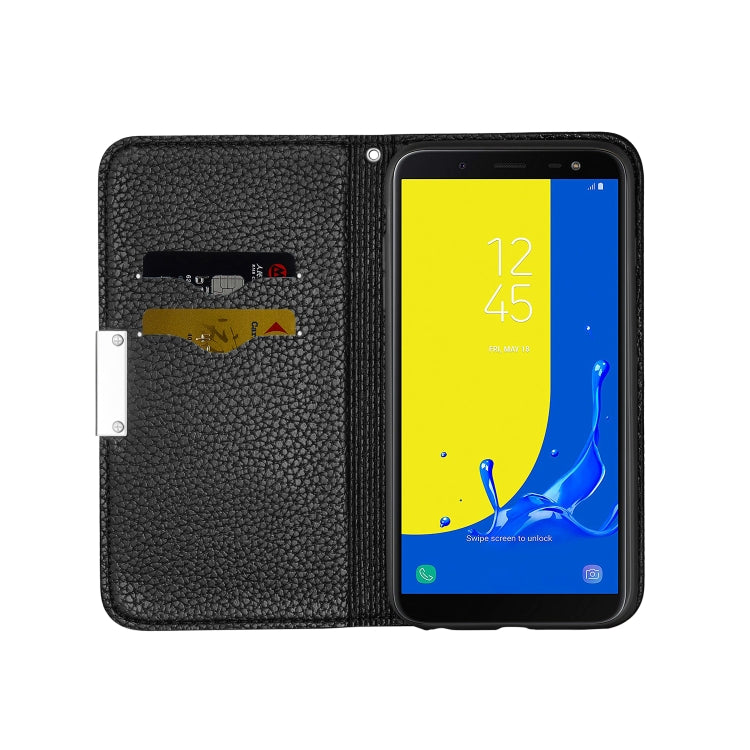 For Galaxy J6 (2018) Litchi Texture Horizontal Flip Leather Case with Holder & Card Slots