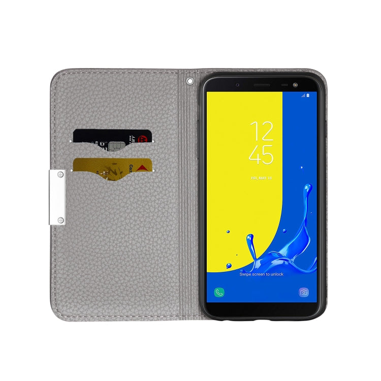 For Galaxy J6 (2018) Litchi Texture Horizontal Flip Leather Case with Holder & Card Slots